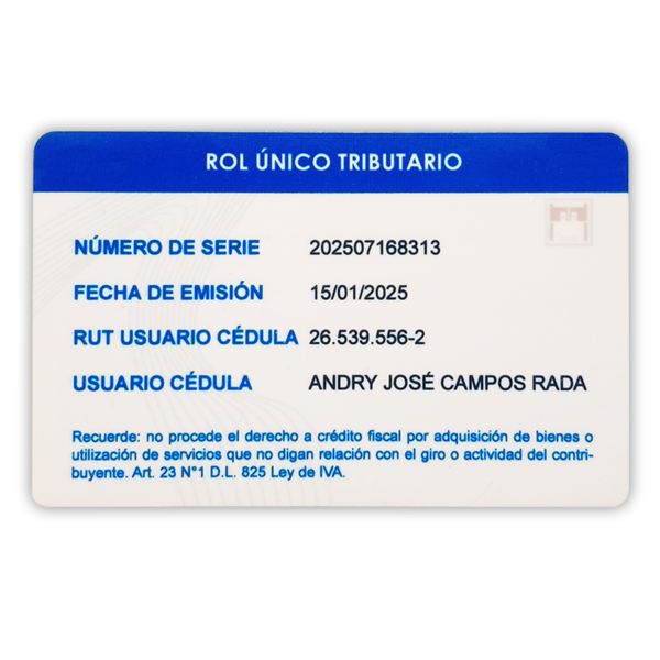 Tarjeta de identificación: RUT Sii para empresa - Imagen 4