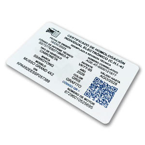 Tarjeta Certificado de Homologación Individual (CHI-e)
