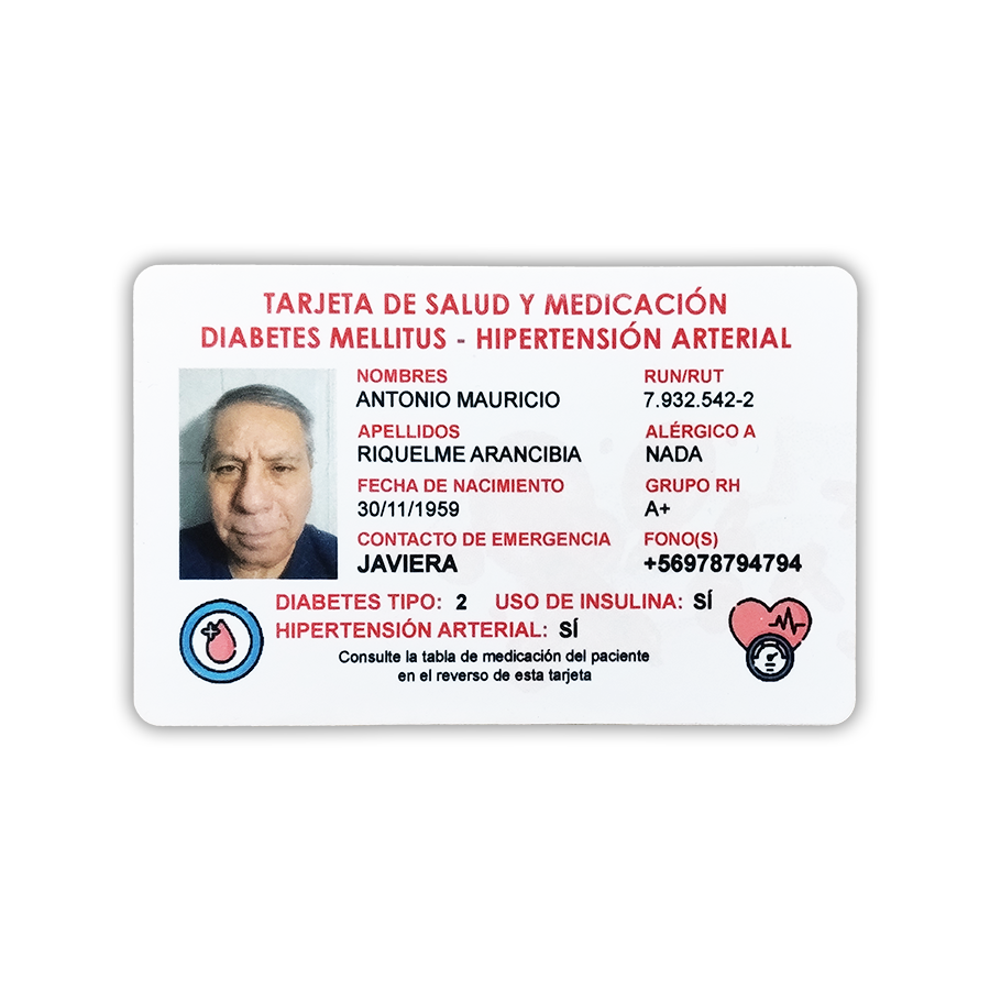 Tarjeta de enfermedades y medicación: DM y/o HTA - Imagen 2