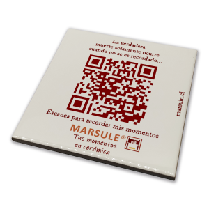 QR azulejo cuadrado de 10x10 cms + 1 año Marsule Memory