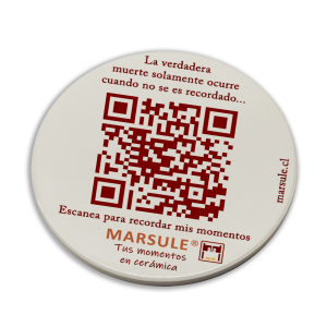 QR azulejo redondo de 10x10 cms + 1 año Marsule Memory