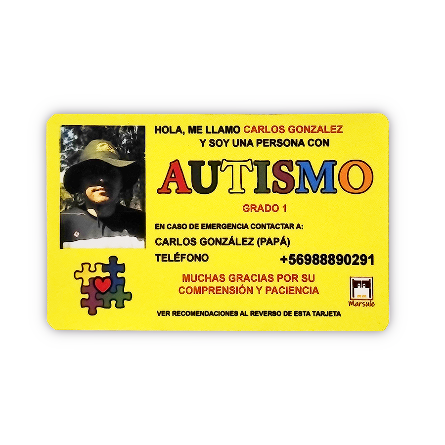 Tarjeta de Identificación para personas con autismo (TEA) - Imagen 2
