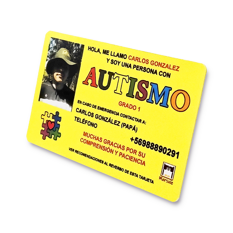 Tarjeta de Identificación para personas con autismo (TEA) - Imagen 4