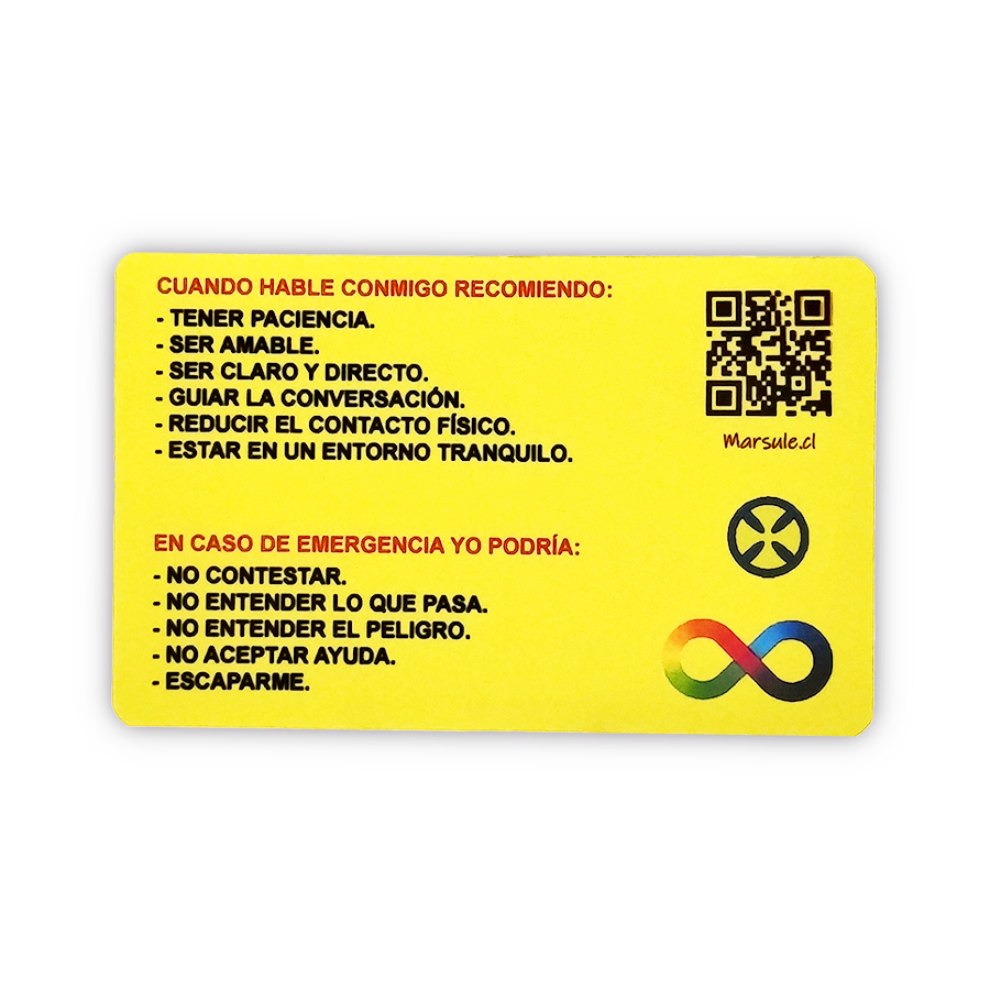 Tarjeta de Identificación para personas con autismo (TEA) - Imagen 5